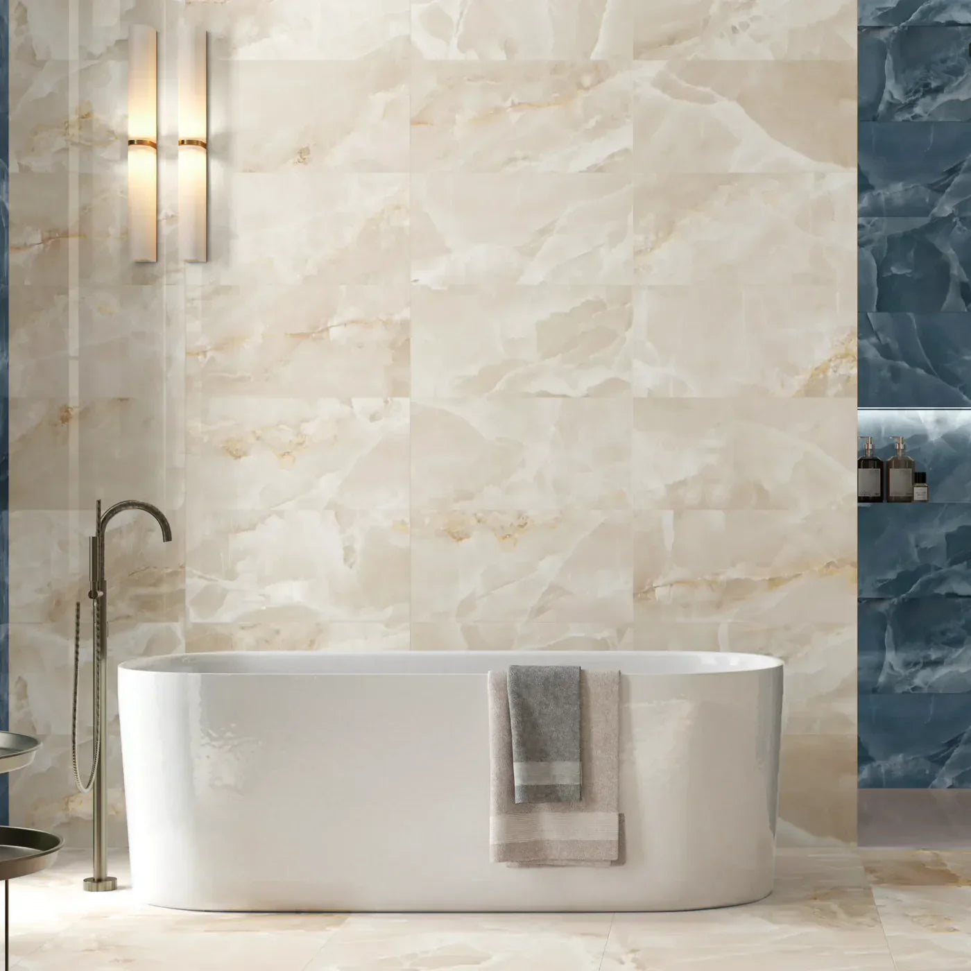 Onyx tile bathroom: Opulence and elegance
