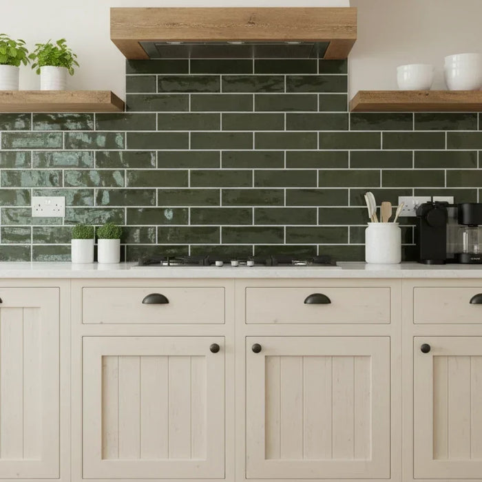 Green kitchen tiles