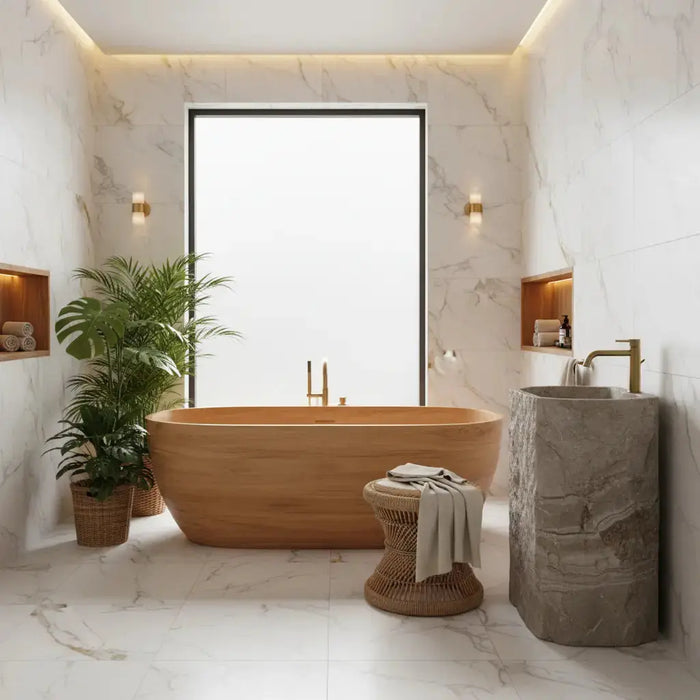 Bathroom floor tiles