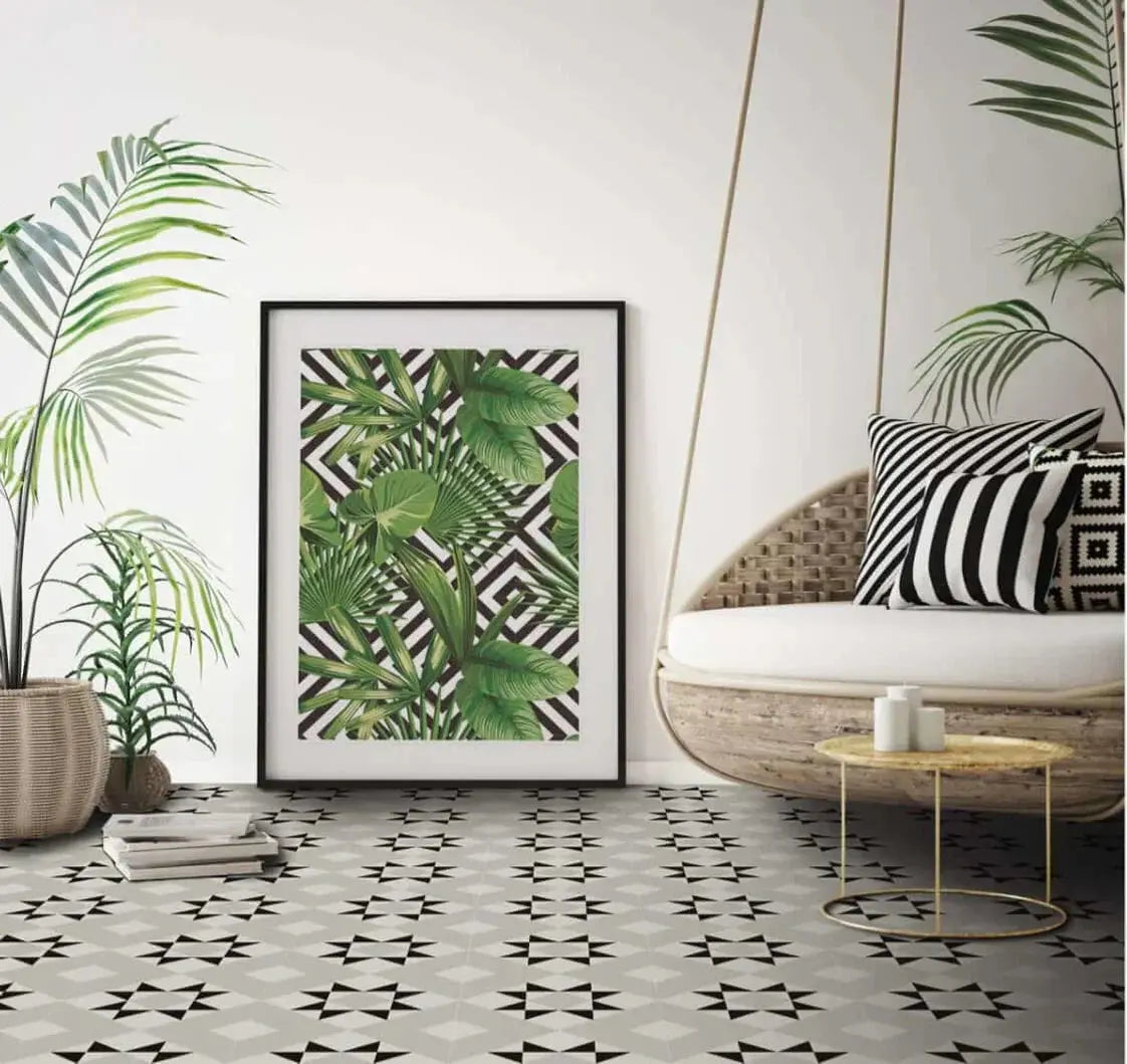 Outdoor patterned tiles