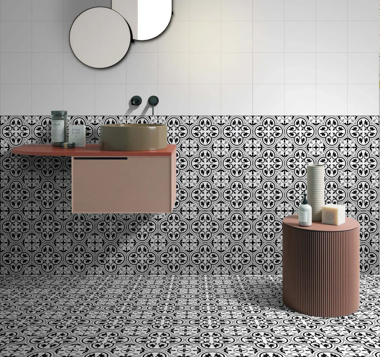 Black and White Tile Bathroom