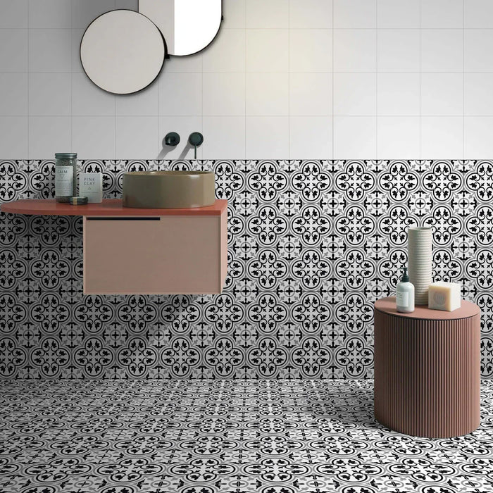Black and White Tile Bathroom