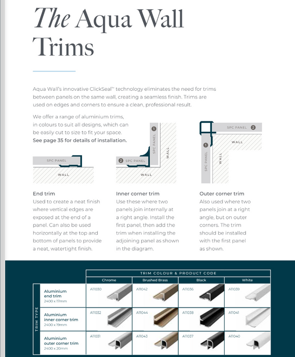 Aqua SPC Wall Panel Sargasso Gloss 2400x950x6mm