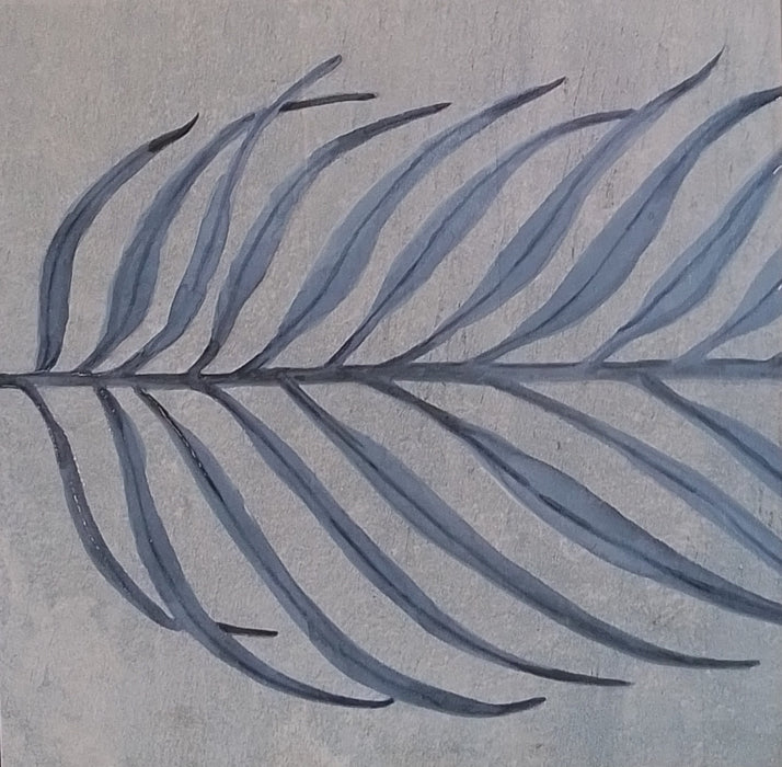 Leaves fantasy blue 250x250x10mm matt porcelain