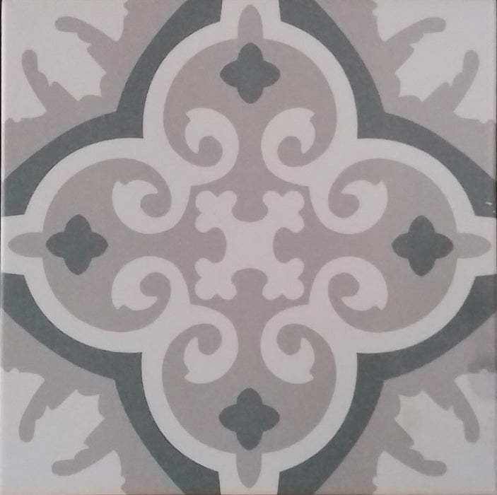 Verona  Grey Pattern matt porcelain 200x200x10mm