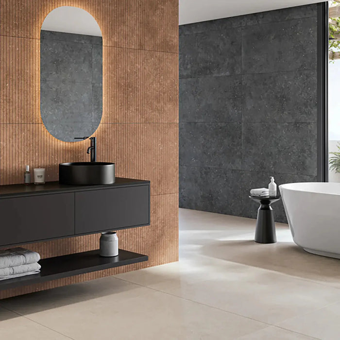 Mixtone Dark Porcelain Matt Tiles cut sample TILEJOB.CO.UK