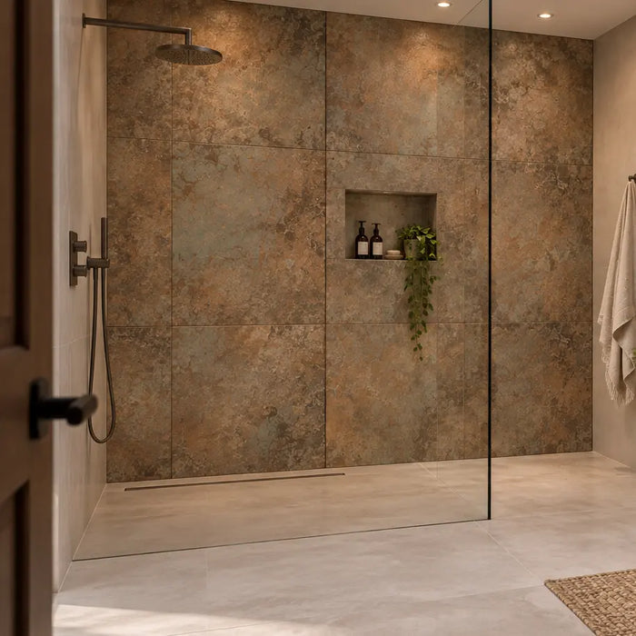 Alloy Copper Matt Porcelain Tiles 60x60cm feature wall