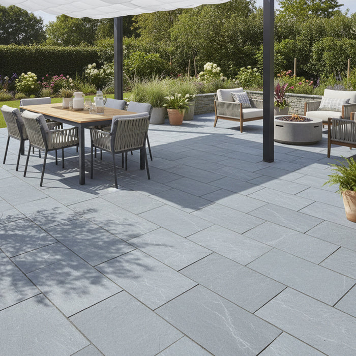 Antique Yard Flooring Grey Outdoor Tumbled tiles 40x80x2cm