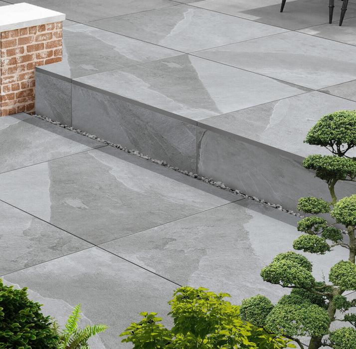 Brazilian Grey Outdoor porcelain tiles cut sample