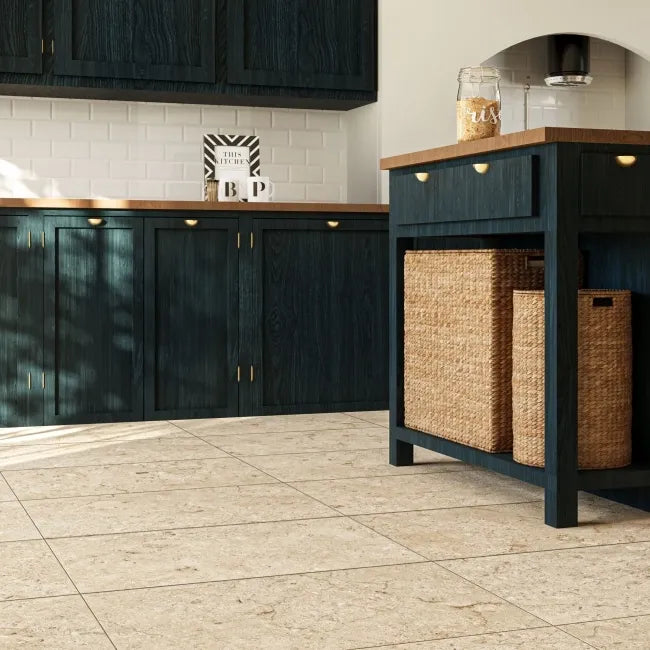 Burbank Storm Beige Stone Effect Porcelain Wall and Floor Tiles 600x400mm