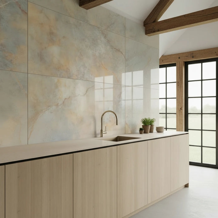 Carat Luna Gloss onyx bathroom tiles - 60x120cm