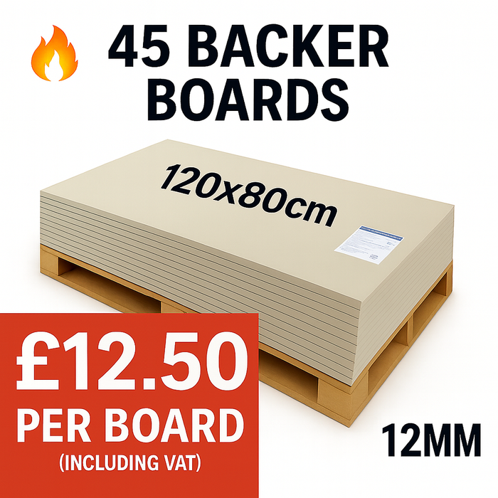 Pro-Backer Fibre Cement Backer Board 80x120cm, 12mm (45 boards pallet deal)