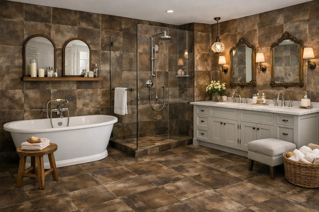 Copper Metal Matt Tiles cut sample TILEJOB.CO.UK