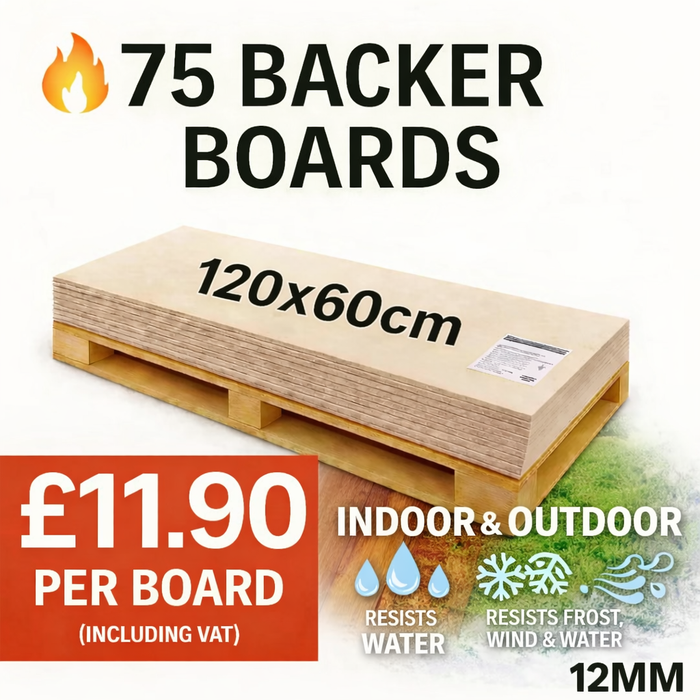 Tile Cement Backer Boards Tilejob 12mm, 60x120cm, 75 boards pallet deal