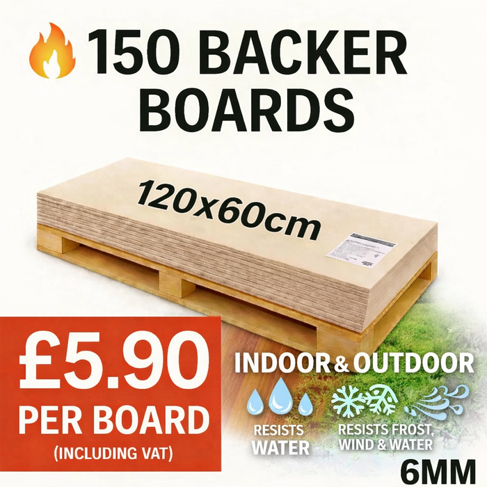 Tile Cement Backer Boards Tilejob 6mm, 60x120cm, 150 boards pallet deal