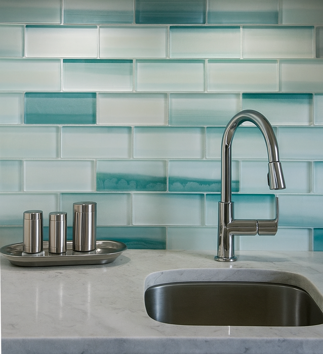 Agate Glass Green Mosaic 300x300x8mm