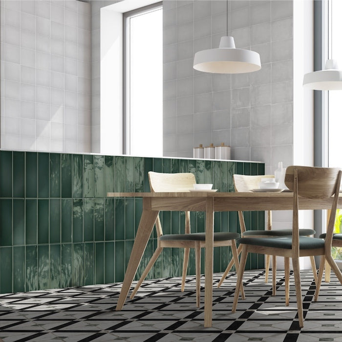 Vitrina Moss Green Gloss Wall Ceramic tiles 7.5x30cm