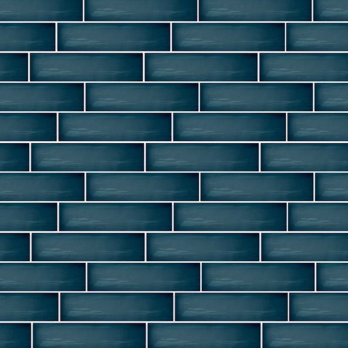 Pattern of blue rectangular tiles