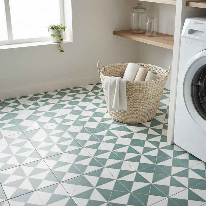 Craft green pattern tiles 22x22cm All tiles TILEJOB