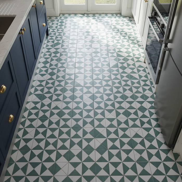 Craft green pattern tiles 22x22cm