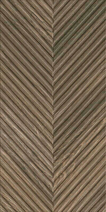 Drewno Brown Ceramic Tiles Lines and Chevron 59x8x29.8cm