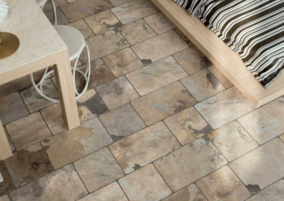 Tuscan Flagstones Slate Autumn Grey Porcelain Floor and Wall Tile