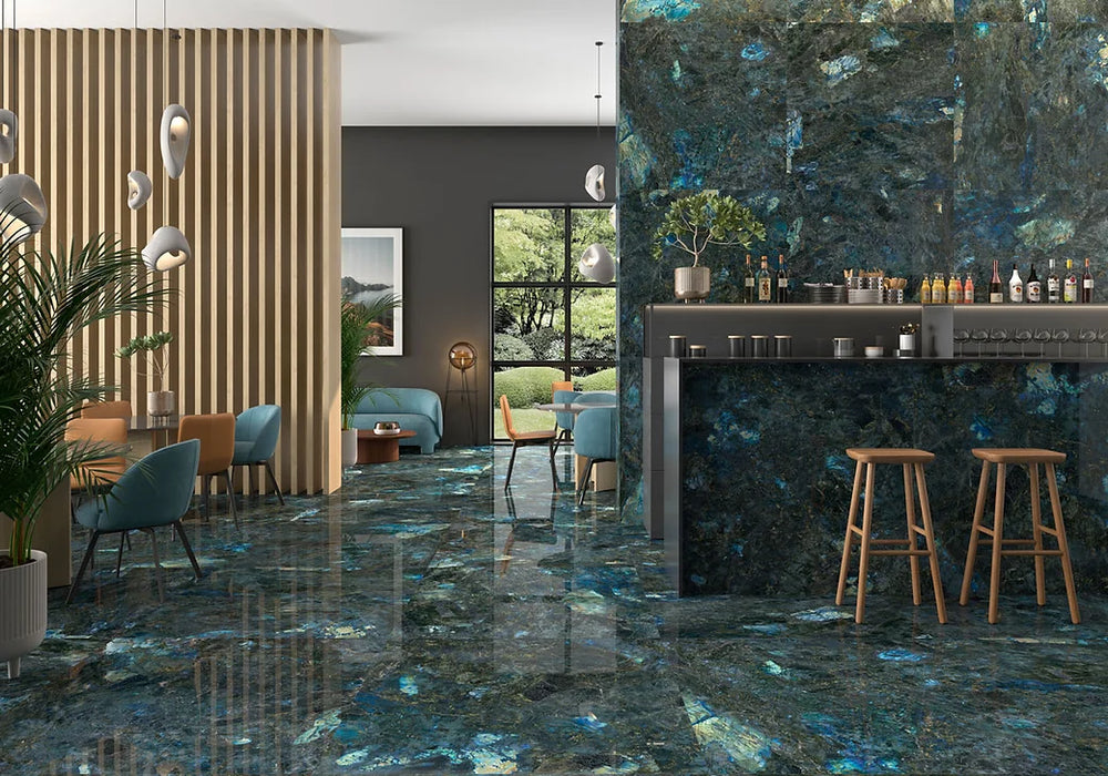 Labradorite Lemurian porcelain tiles 60x120cm