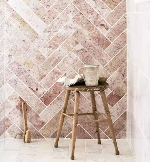 Rosa Asiago Pink Natural Marble Tiles 7.3×30.5cm