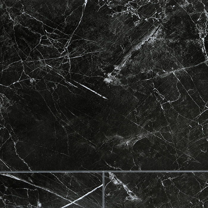 FIRMFIT Rigid Core Pre-Grouted Tiles Black Marble XT 8053 Luxury Vinyl Flooring 405 X 810 mm