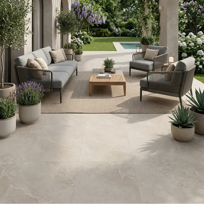 Holton Beige outdoor porcelain tiles 60x90x2cm