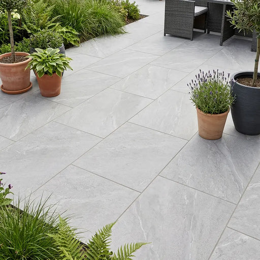 Holton Light Grey outdoor porcelain tiles 60x90x2cm