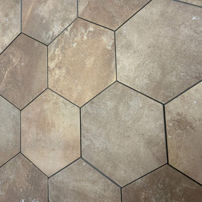 Hexagonal Aged Terracotta Esagona Rosso Tiles