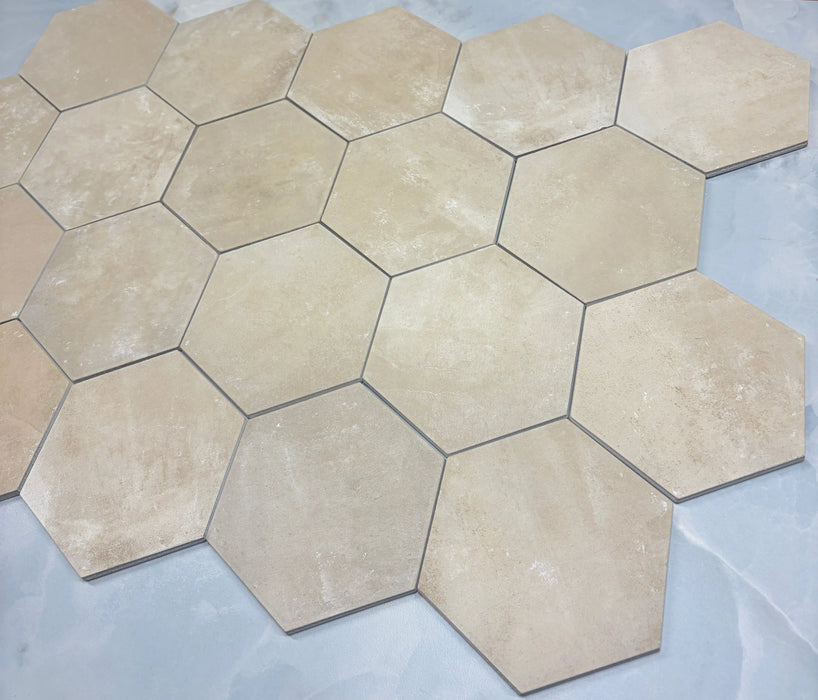 Hexagonal Aged Terracotta Esagona Crema Tiles