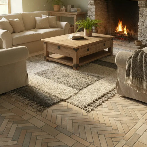 Keswick Beige Brick Terracotta-Effect Porcelain Tiles 62x235mm
