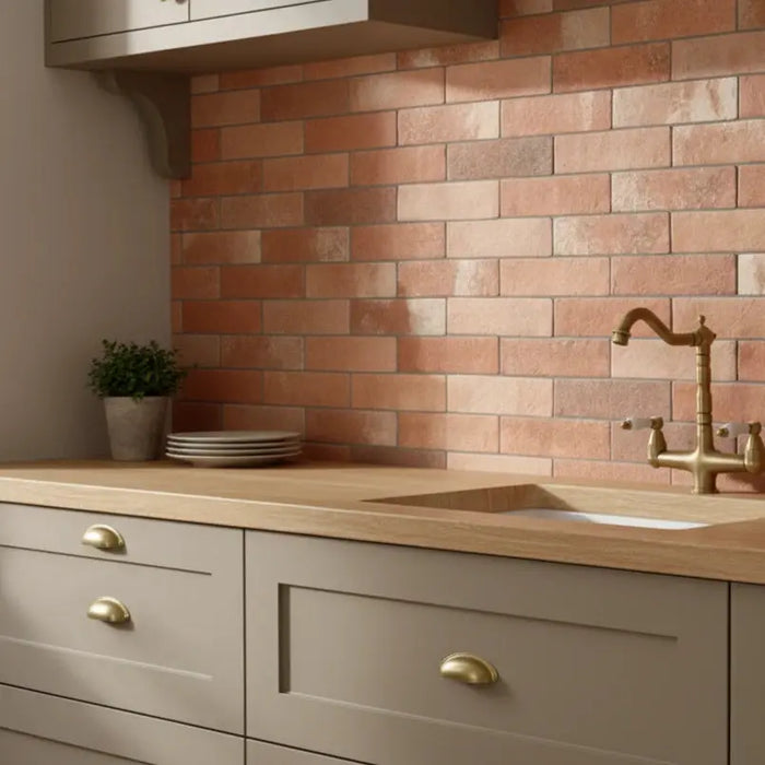  Keswick Brown  Brick Slips Porcelain tiles 62x235mm