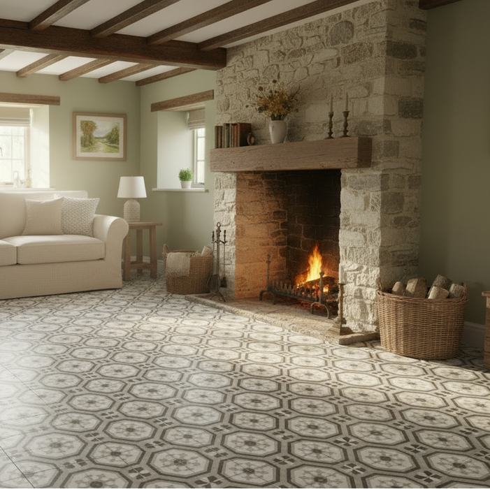 Livada grey vitrified ceramic tiles 45x45cm