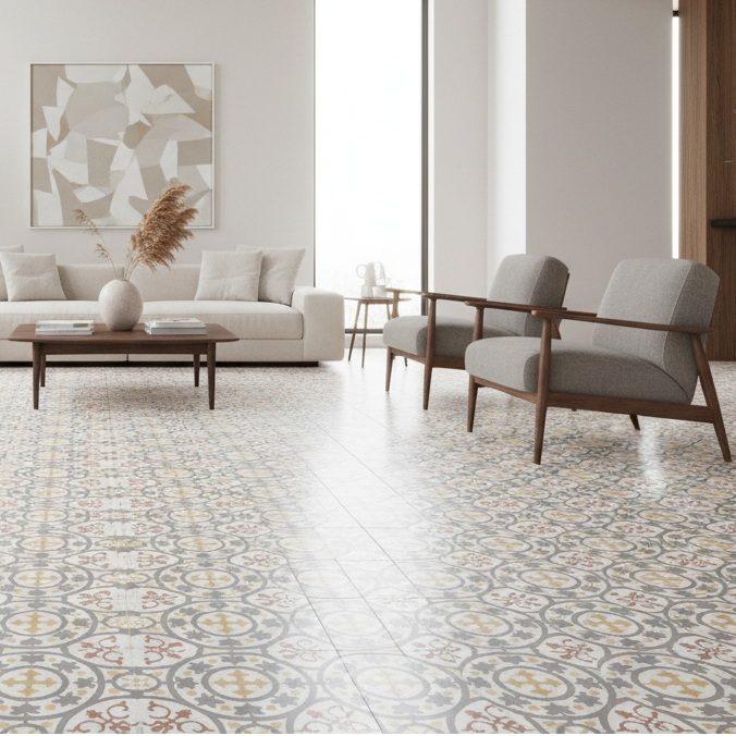 Livada yellow vitrified ceramic tiles 45x45cm