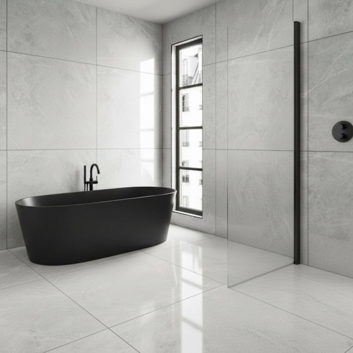 Matera Plearl Gloss Large Format Marble Effect Porcelain Tiles 90x90cm