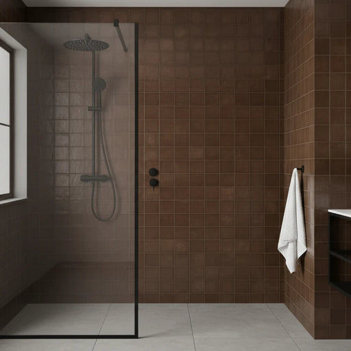 Oak Brown Zellige style tiles Wall Tiles 32x62.5cm