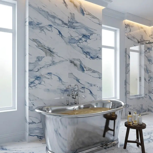 Ocean Blue Marble gloss porcelain tiles
