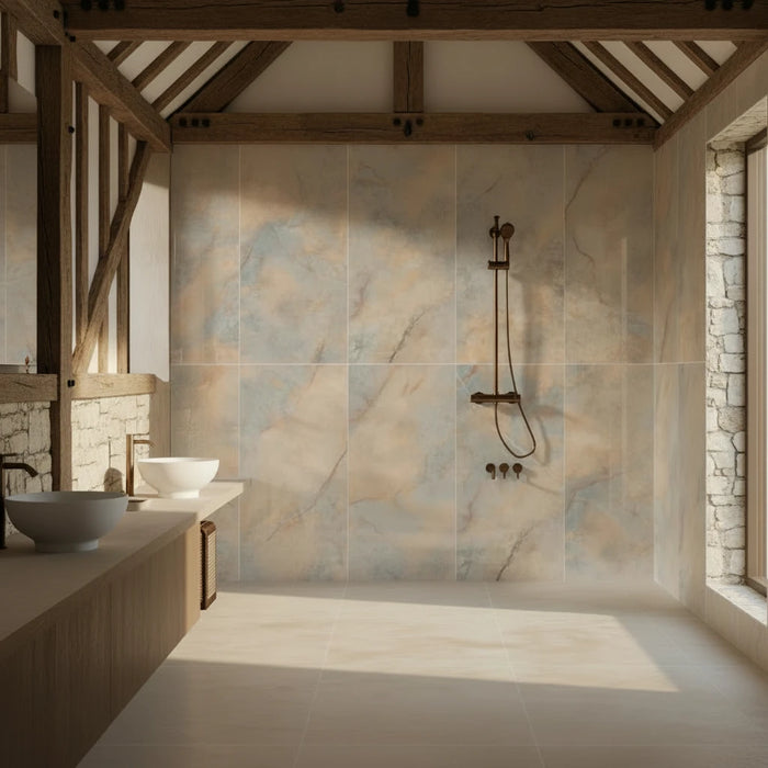 Carat Luna Gloss onyx bathroom tiles - 60x120cm