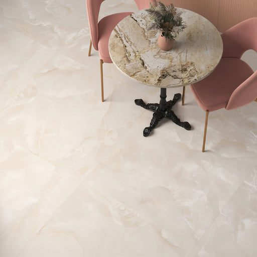 Infinity Petal beige onyx floor tile matt Large Format Porcelain 90x90cm