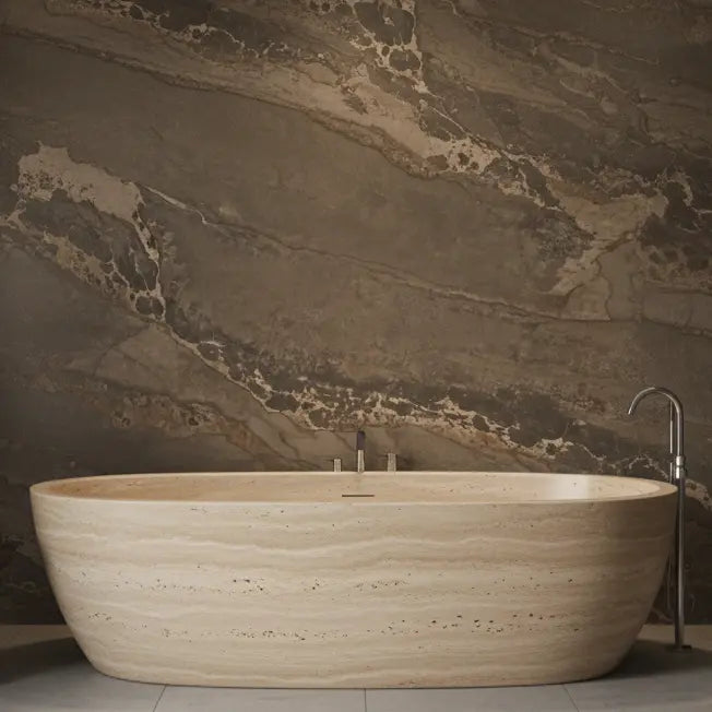 Planet Copper Oxide Metal Effect Wall & Floor Tiles bath tub feature wall