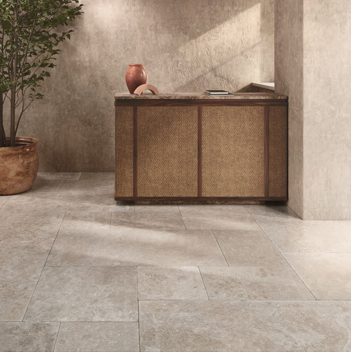 Chateaux travertine grey modular tiles mix 1