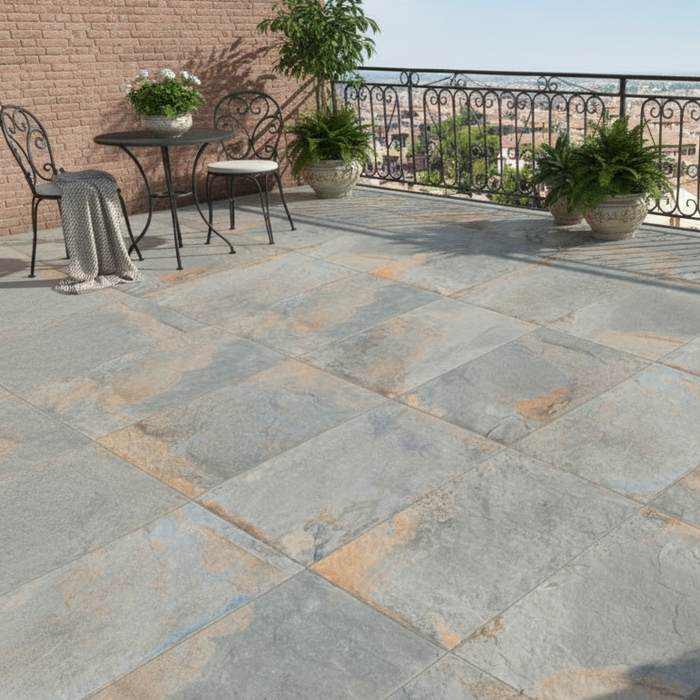 Ripon Stone Ash outdoor porcelain tiles 60x90x2cm