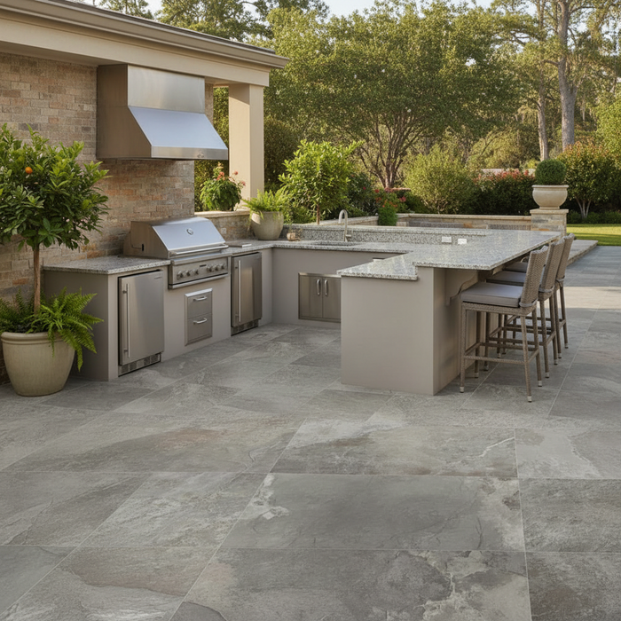 Rustic Gris Almero outdoor porcelain tiles 60x90x2cm
