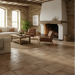 Rustic Moka Porcelain tiles 33.15x33.15cm living room floor