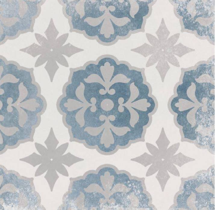 Verona Blue Pattern matt porcelain CUT SAMPLE