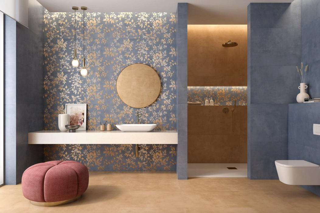 Eleganza blue matt wall ceramic tiles 33.3x100cm