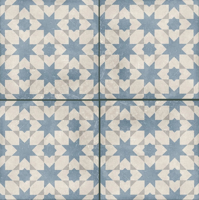 Romano star blue matt porcelain tiles 210.6x210.6x9mm